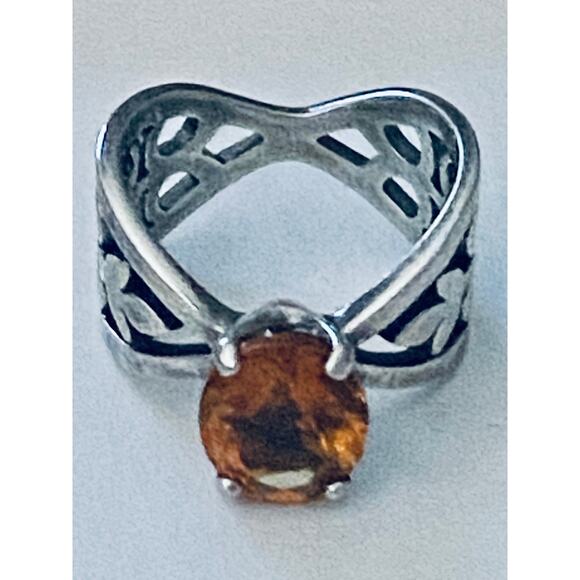 Pre-Owned James Avery Retired & HTF Citrine Adorned Ring Size 7 - Picture 3 of 4